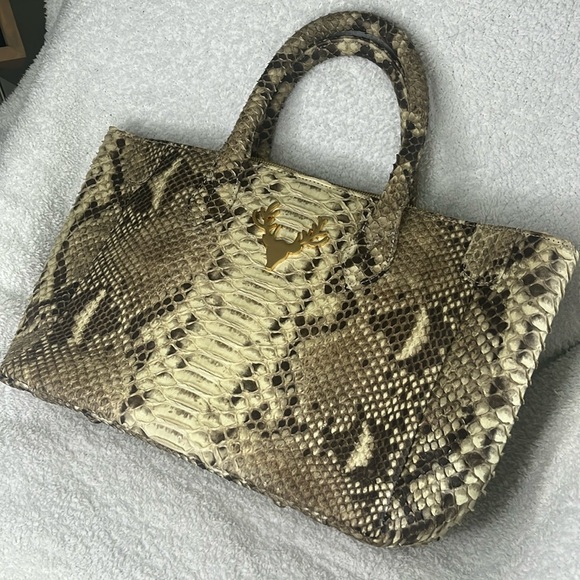 Taxidermy Python Mackie Tote Bag with Shoulder Strap - Picture 4 of 15